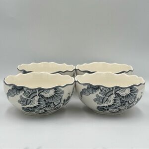 222 Fifth “Gabrielle Grey” Porcelain Soup/cereal Bowls- Set of 4